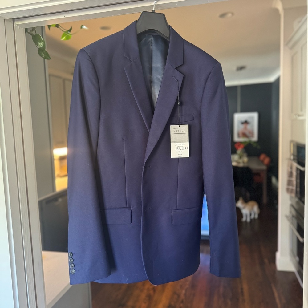 Topman Slim Fit Blazer - Navy - Size 38